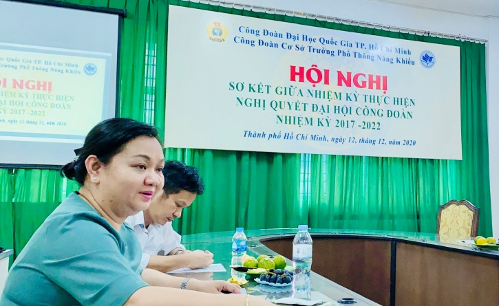 PGS TS Lê Thị Hồng Nhan – Phó Chủ tịch Công Đoàn ĐHQG-HCM phát biểu